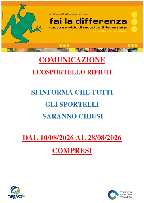 Chiusura estiva Ecosportello